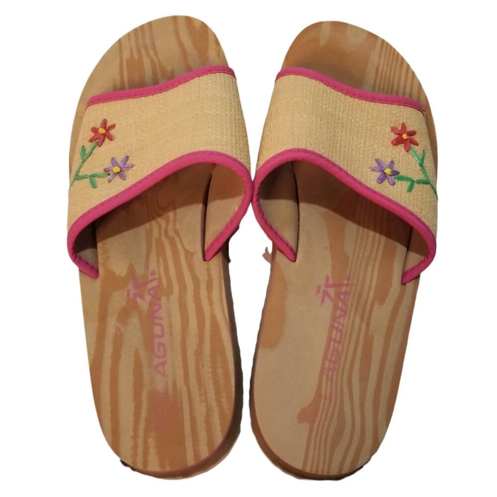 Laguna shoes slides womens 8 Slip on Sandals flowers